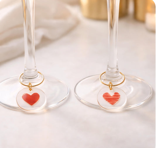 Heart Wine Charms Set Of 4