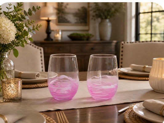Blush Swirl Wine Glasses