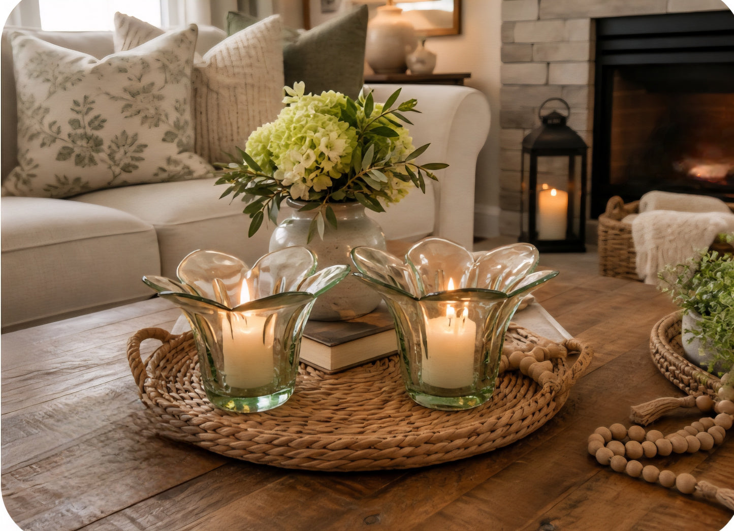 Vintage Bloom Glass Candle Holders