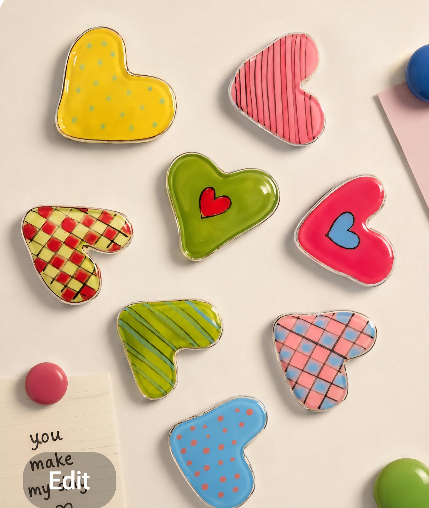 Handcrafted Heart Magnets