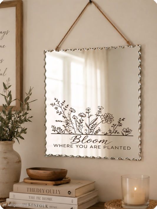 BLOOM Where You Are Planted Etched Mirror