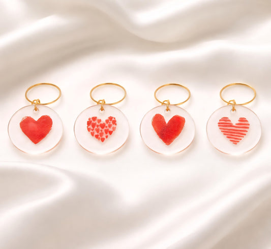 Heart Wine Charms Set Of 4