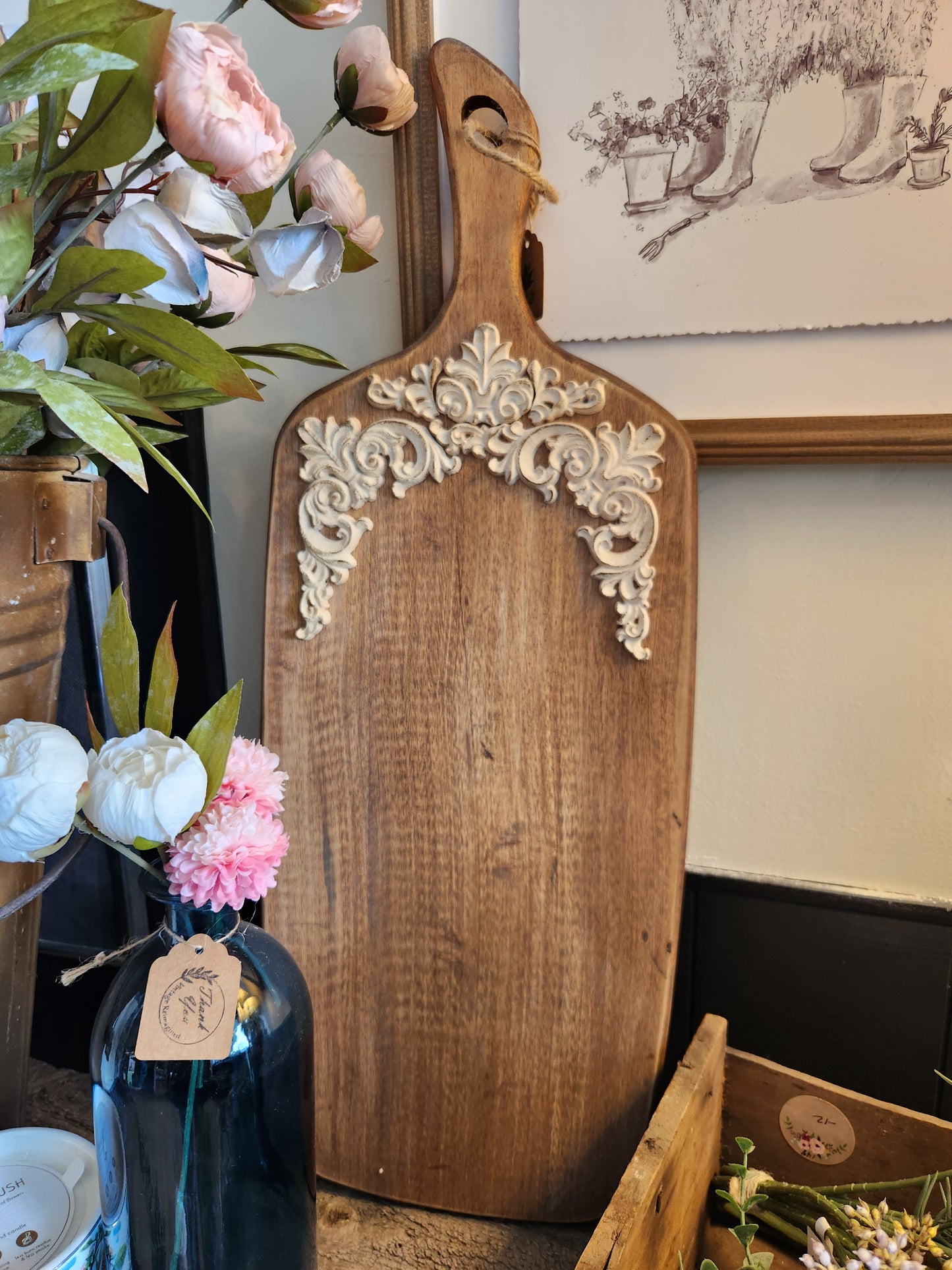 Scroll Wood Serving / Charcuterie Board