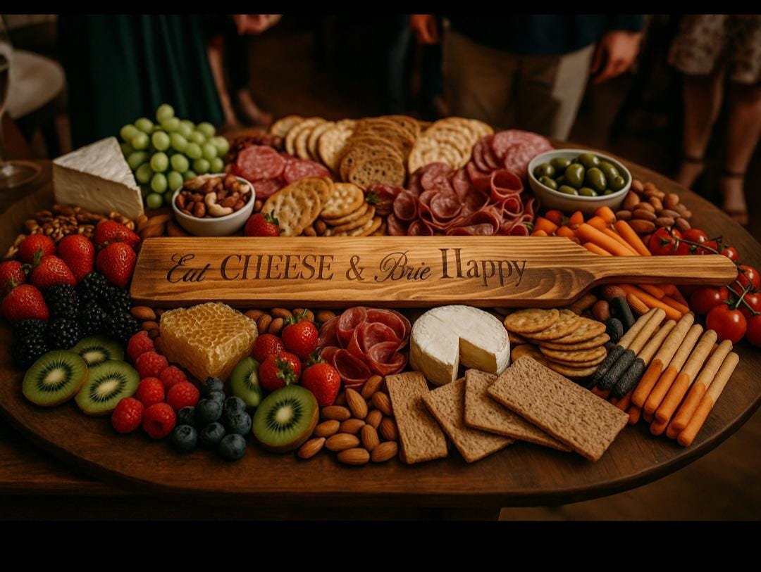 Charcuterie Board - "Eat Cheese and Brie Happy"