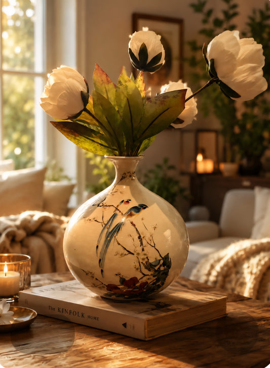 Vintage Exotic Bird Vase