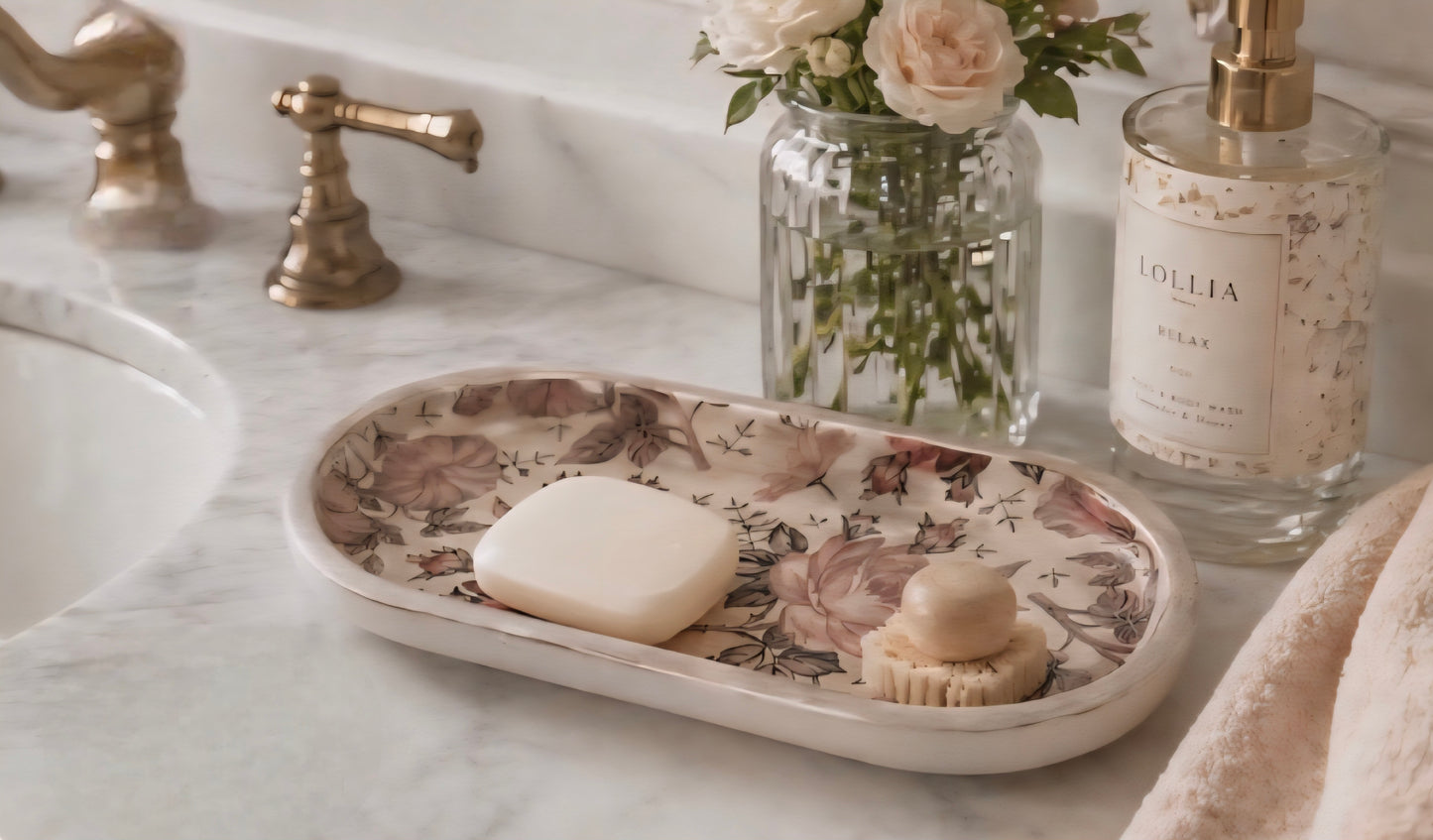 Vintage Blush Trinket Tray