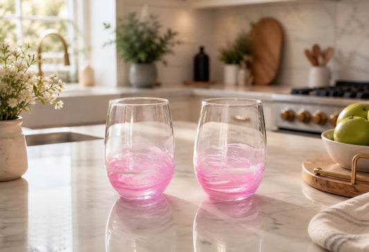 Blush Swirl Wine Glasses