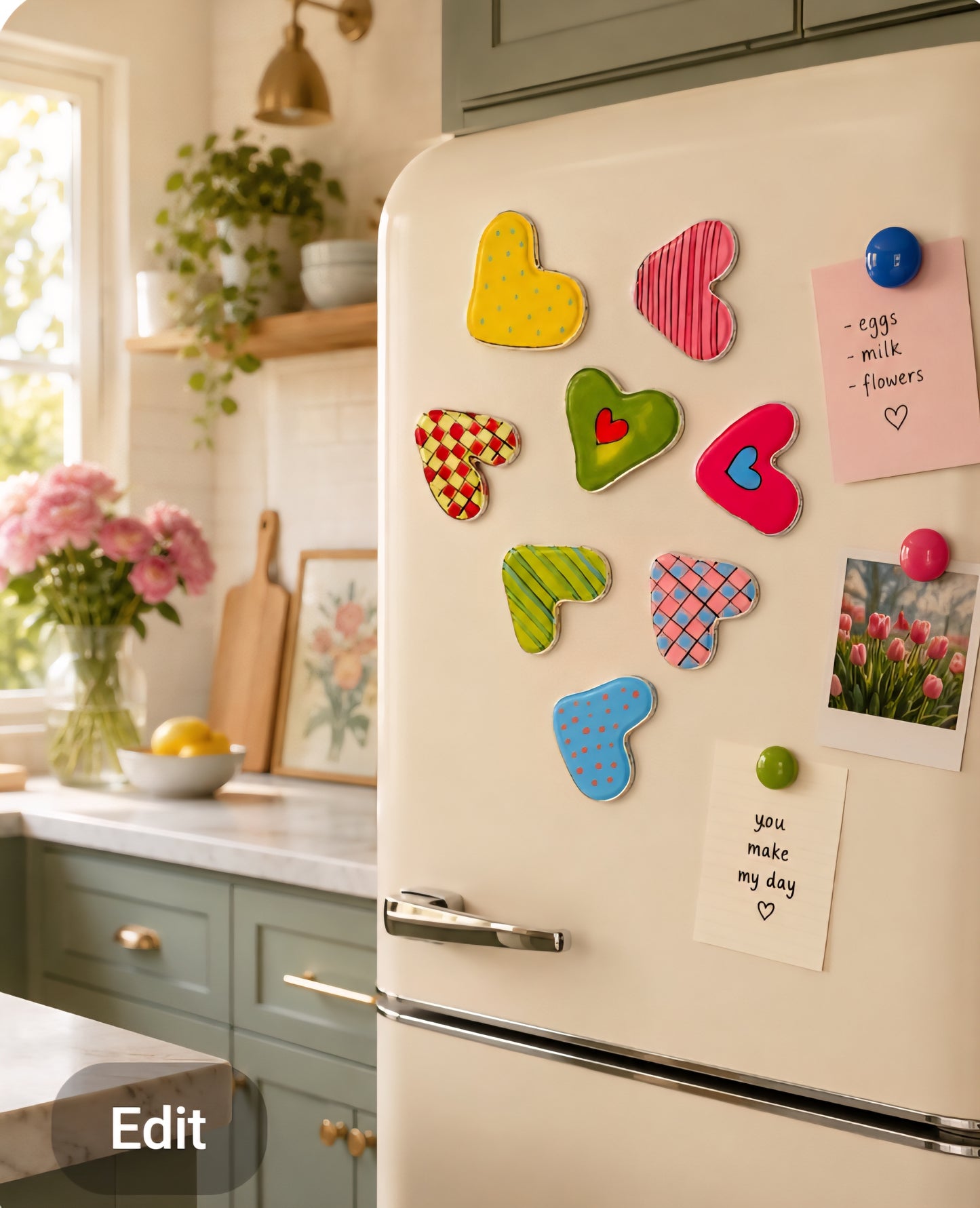 Handcrafted Heart Magnets