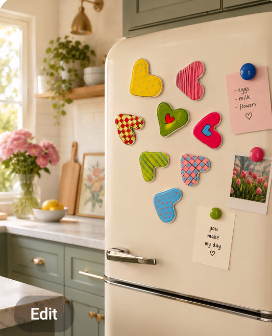 Handcrafted Heart Magnets
