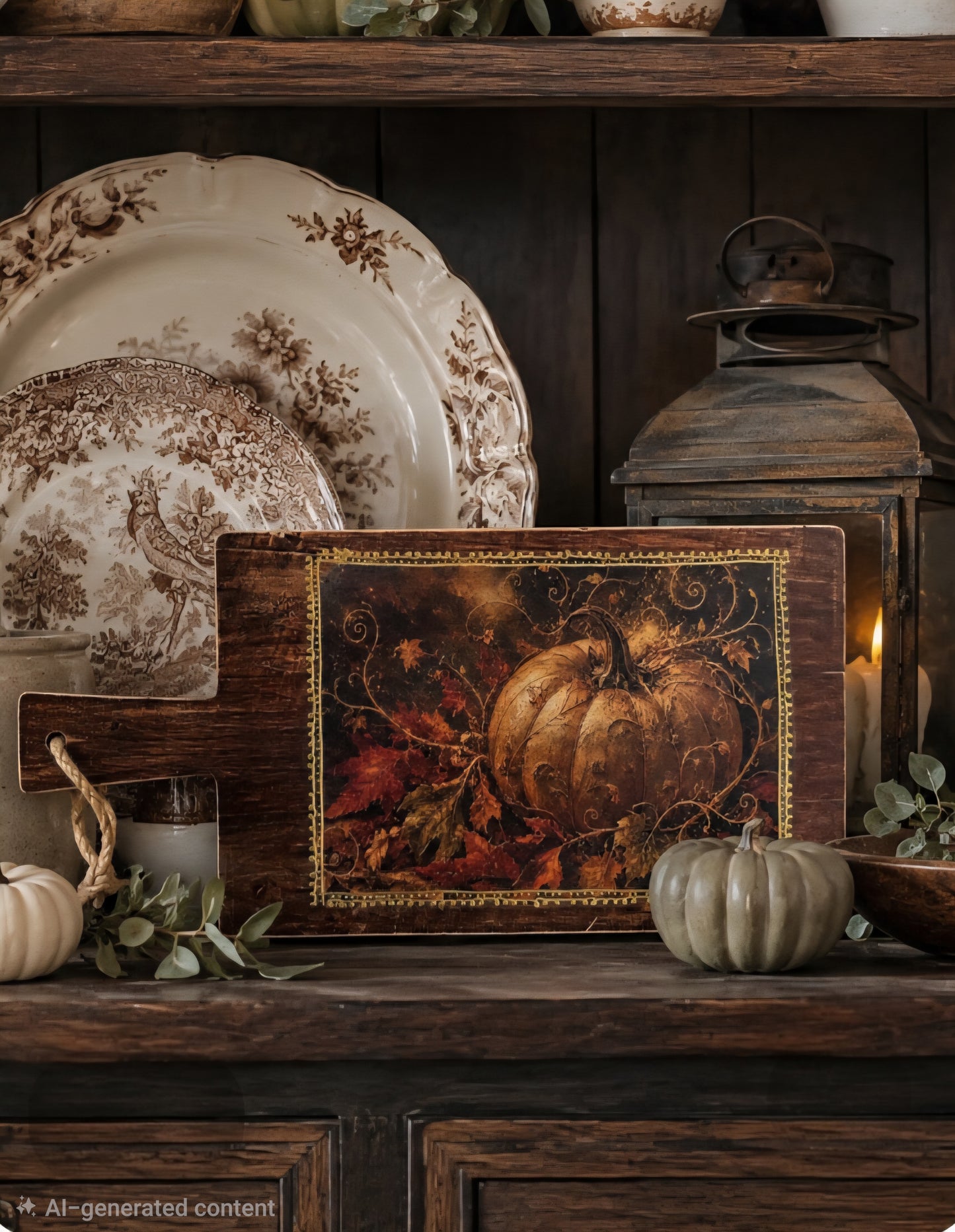 Elegant Gold Accented Serving Board