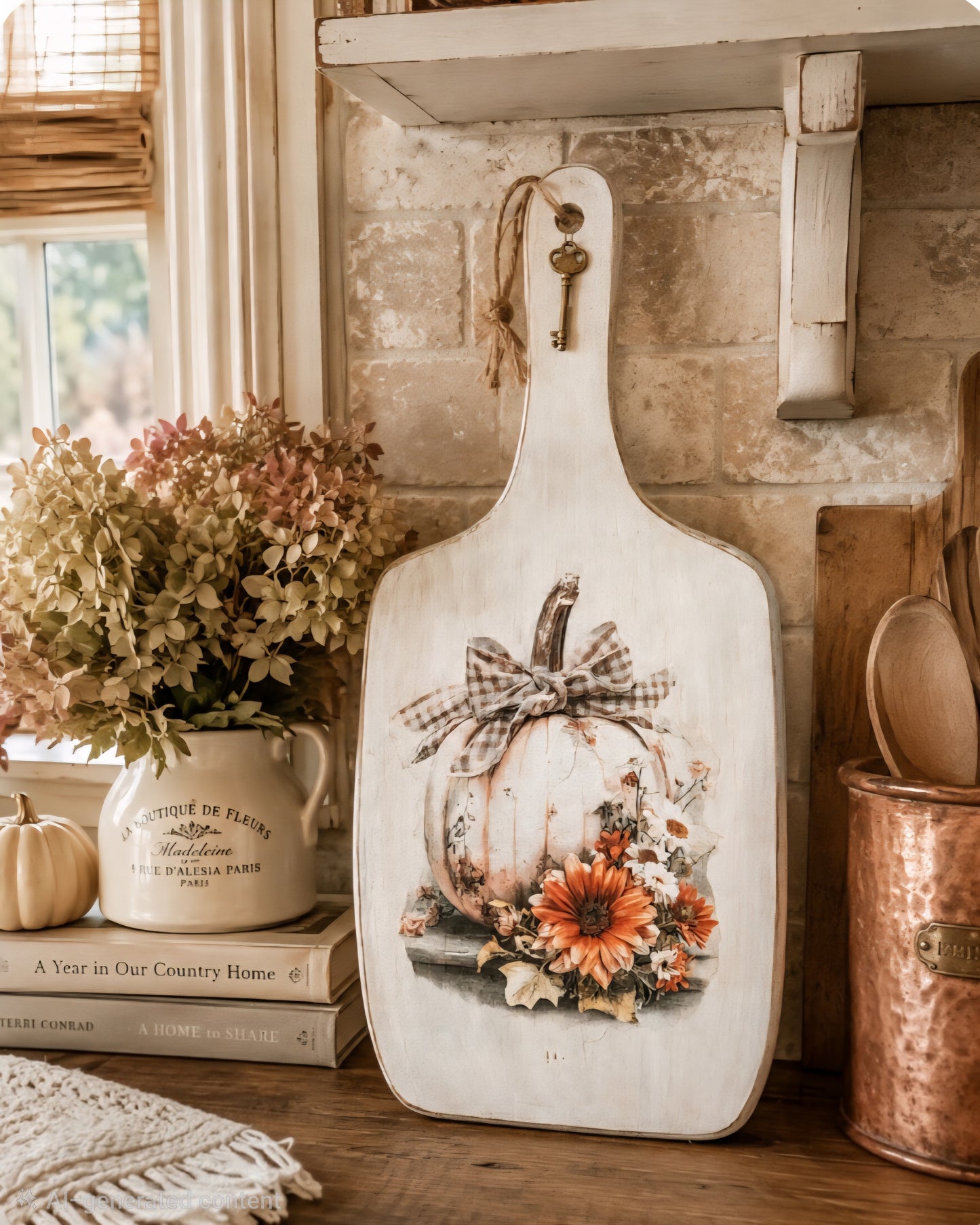 White Pumpkin Cutting  Serving Board