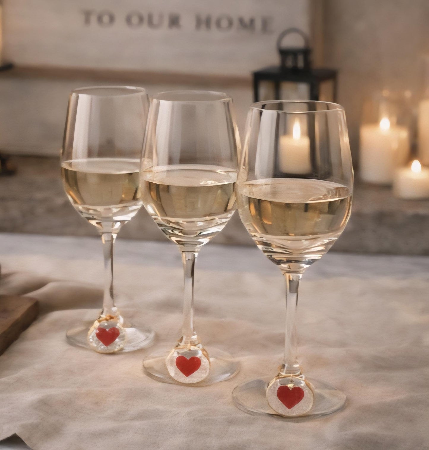 Heart Wine Charms Set Of 4