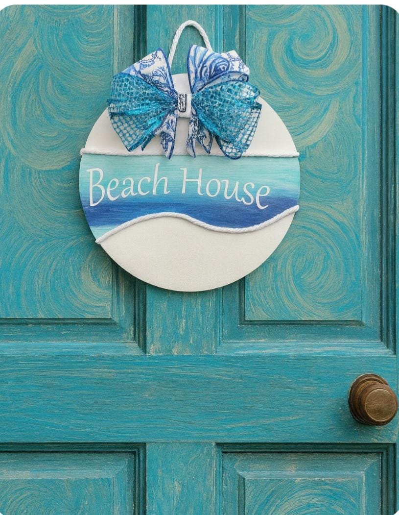 Handcrafted Beach House Sign: Coastal Nautical Decor