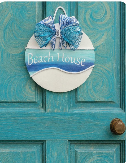 Handcrafted Beach House Sign: Coastal Nautical Decor