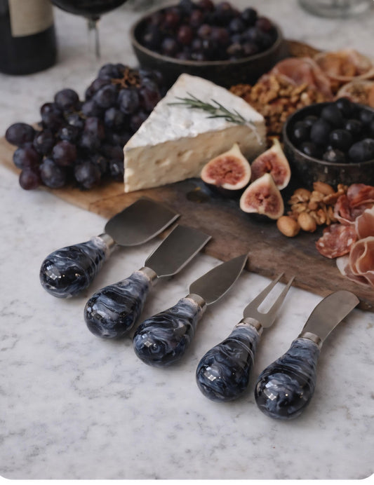 Charcuterie Utensils - Blue Swirl